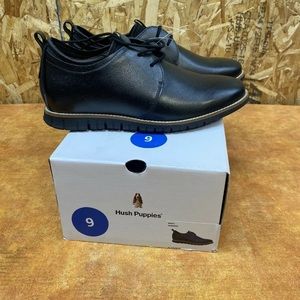 NEW Men's Hush Puppies Colby Oxford Black Leather HMV10442 007 size 9